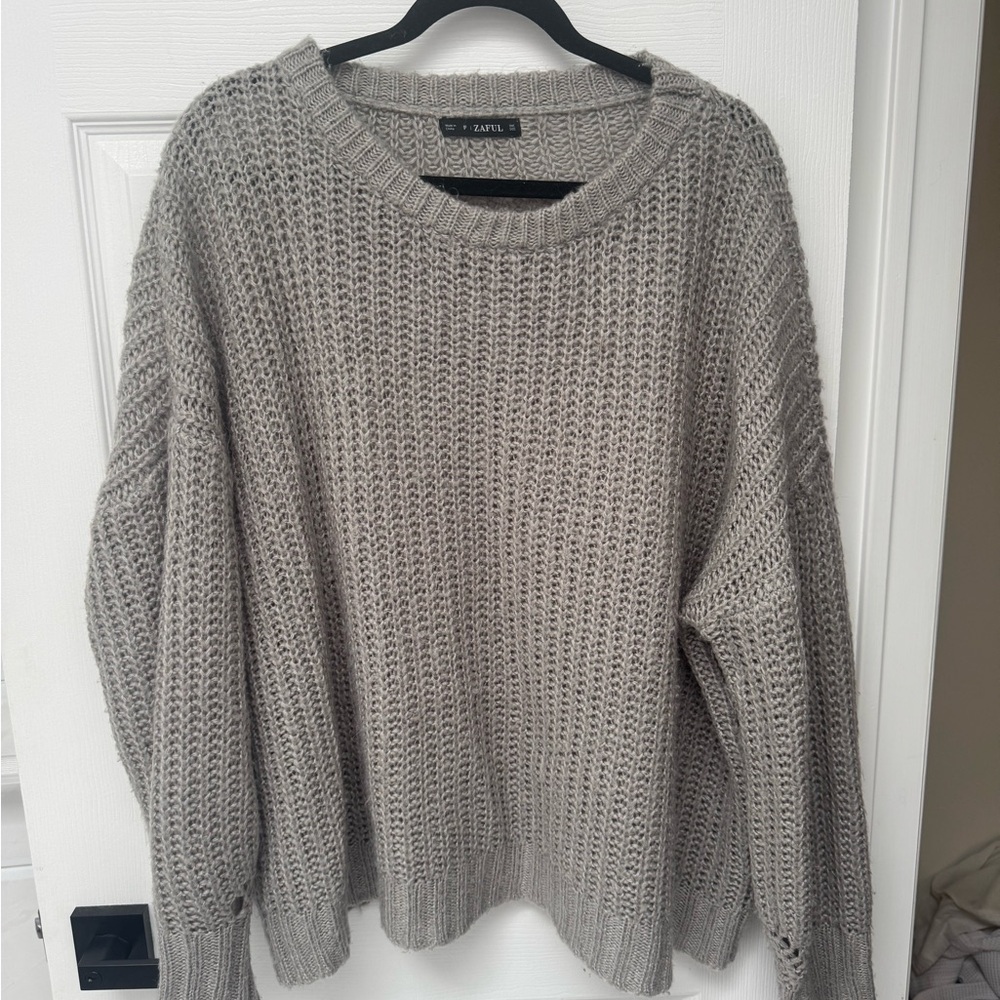 Zaful Gray Women's Crew Neck Sweater